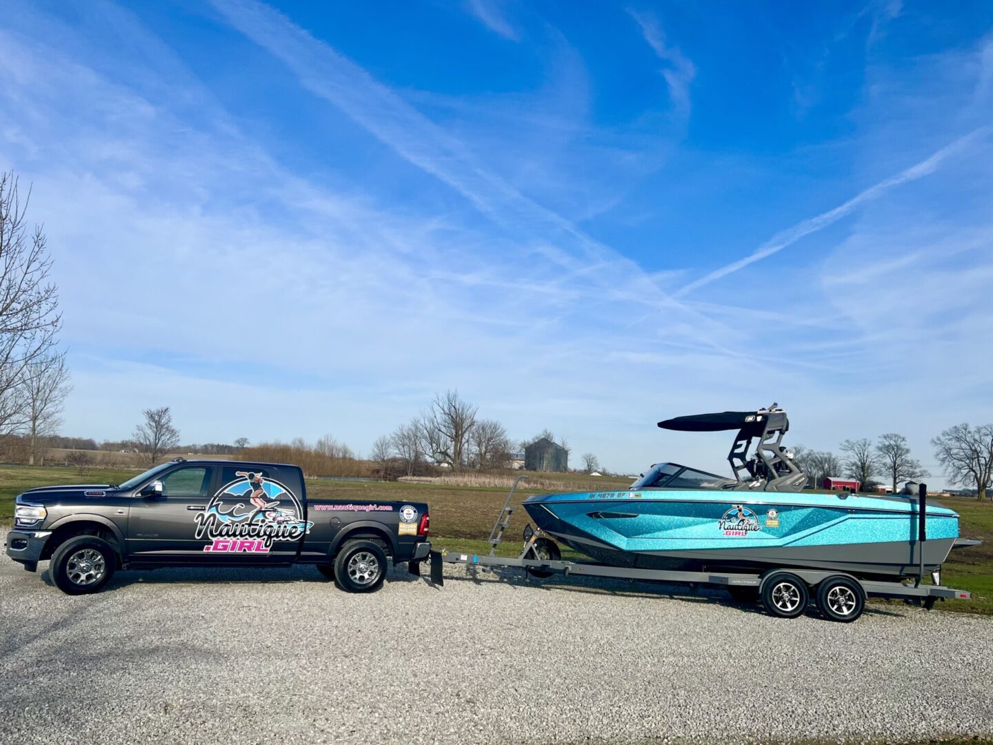 Nautique Girl Car Towing Trailer with Boat