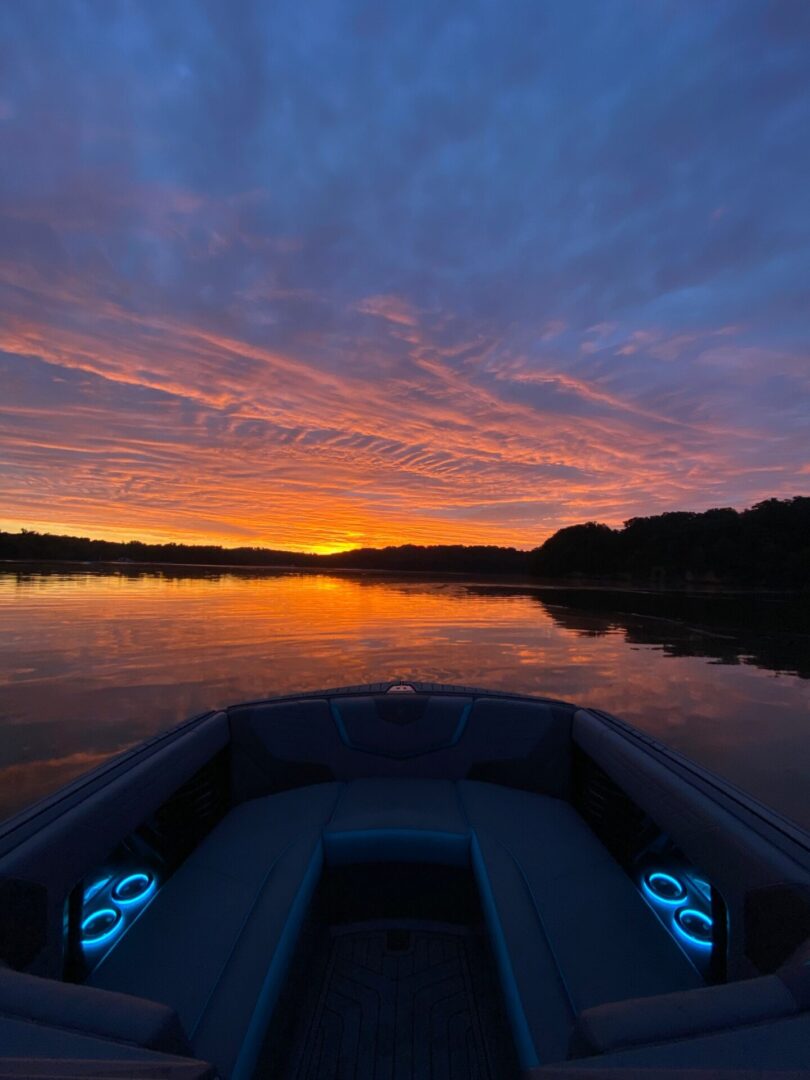 Sunset View from Wakeboard Boat